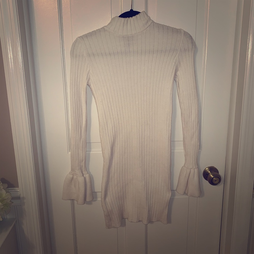 White sweater dress